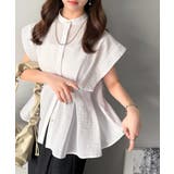 オフホワイト | 上品さとカジュアルのミックス。サッカー素材前後2wayバンドカラーウエストタック… | Classical Elf 