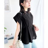 上品さとカジュアルのミックス。サッカー素材前後2wayバンドカラーウエストタック… | Classical Elf  | 詳細画像6 