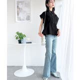 上品さとカジュアルのミックス。サッカー素材前後2wayバンドカラーウエストタック… | Classical Elf  | 詳細画像8 