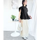 上品さとカジュアルのミックス。サッカー素材前後2wayバンドカラーウエストタック… | Classical Elf  | 詳細画像10 