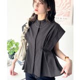 上品さとカジュアルのミックス。サッカー素材前後2wayバンドカラーウエストタック… | Classical Elf  | 詳細画像12 