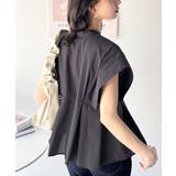 上品さとカジュアルのミックス。サッカー素材前後2wayバンドカラーウエストタック… | Classical Elf  | 詳細画像30 