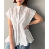 上品さとカジュアルのミックス。サッカー素材前後2wayバンドカラーウエストタック… | Classical Elf  | 詳細画像3 