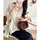 トレンド満載オーバーシルエット♪シボ感シアーサイドボタンスリット裾ドロストシャツ… | Classical Elf  | 詳細画像4 