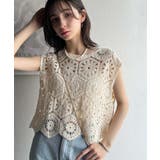 レトロ感漂うトレンド♪前後2WAYクロシェレースフレンチスリーブカットソー | Classical Elf  | 詳細画像10 