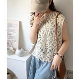 レトロ感漂うトレンド♪前後2WAYクロシェレースフレンチスリーブカットソー | Classical Elf  | 詳細画像20 