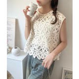 レトロ感漂うトレンド♪前後2WAYクロシェレースフレンチスリーブカットソー | Classical Elf  | 詳細画像24 