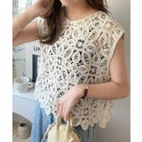 レトロ感漂うトレンド♪前後2WAYクロシェレースフレンチスリーブカットソー | Classical Elf  | 詳細画像25 