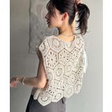 レトロ感漂うトレンド♪前後2WAYクロシェレースフレンチスリーブカットソー | Classical Elf  | 詳細画像4 