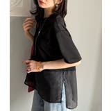 春夏に涼しさ引き立てる透け感が◎裾シアー切り替えライトダンボール半袖Tシャツ | Classical Elf | 詳細画像11