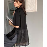 春夏に涼しさ引き立てる透け感が◎裾シアー切り替えライトダンボール半袖Tシャツ | Classical Elf | 詳細画像14