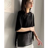 春夏に涼しさ引き立てる透け感が◎裾シアー切り替えライトダンボール半袖Tシャツ | Classical Elf | 詳細画像17