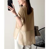春夏に涼しさ引き立てる透け感が◎裾シアー切り替えライトダンボール半袖Tシャツ | Classical Elf | 詳細画像25