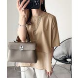 春夏に涼しさ引き立てる透け感が◎裾シアー切り替えライトダンボール半袖Tシャツ | Classical Elf | 詳細画像26