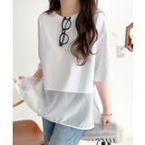 春夏に涼しさ引き立てる透け感が◎裾シアー切り替えライトダンボール半袖Tシャツ | Classical Elf | 詳細画像1