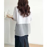 春夏に涼しさ引き立てる透け感が◎裾シアー切り替えライトダンボール半袖Tシャツ | Classical Elf | 詳細画像5