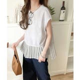 上品フェミニンに決まる。裾シアープリーツライトダンボールフレンチスリーブ風Tシャ… | Classical Elf  | 詳細画像7 