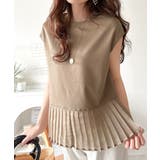 上品フェミニンに決まる。裾シアープリーツライトダンボールフレンチスリーブ風Tシャ… | Classical Elf  | 詳細画像27 