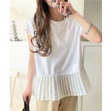 上品フェミニンに決まる。裾シアープリーツライトダンボールフレンチスリーブ風Tシャ… | Classical Elf  | 詳細画像1 