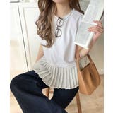 上品フェミニンに決まる。裾シアープリーツライトダンボールフレンチスリーブ風Tシャ… | Classical Elf  | 詳細画像4 