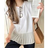 上品フェミニンに決まる。裾シアープリーツライトダンボールフレンチスリーブ風Tシャ… | Classical Elf  | 詳細画像5 