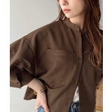 大人の上品トップス。バンドカラーワイドスリーブショート丈ストライプシャツ(半袖) | Classical Elf | 詳細画像12