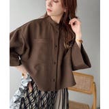 大人の上品トップス。バンドカラーワイドスリーブショート丈ストライプシャツ(半袖) | Classical Elf | 詳細画像16