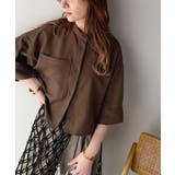 大人の上品トップス。バンドカラーワイドスリーブショート丈ストライプシャツ(半袖) | Classical Elf | 詳細画像18