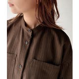 大人の上品トップス。バンドカラーワイドスリーブショート丈ストライプシャツ(半袖) | Classical Elf | 詳細画像31