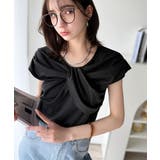 ”きれいめラフ”にこれ一択♪胸元ツイストリボンデザインTシャツ(半袖) | Classical Elf | 詳細画像1