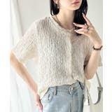 アイボリー | ラフに着てもサマになる!前後2wayクラッシュジャカードノーカラーブラウス(半袖… | Classical Elf