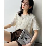 ラフに着てもサマになる!前後2wayクラッシュジャカードノーカラーブラウス(半袖… | Classical Elf | 詳細画像9