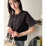 ラフに着てもサマになる!前後2wayクラッシュジャカードノーカラーブラウス(半袖… | Classical Elf | 詳細画像14