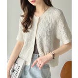 ラフに着てもサマになる!前後2wayクラッシュジャカードノーカラーブラウス(半袖… | Classical Elf | 詳細画像1