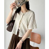 ラフに着てもサマになる!前後2wayクラッシュジャカードノーカラーブラウス(半袖… | Classical Elf | 詳細画像4