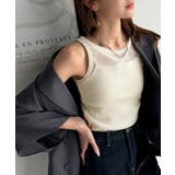 大人お洒落はさりげなくきらめくラメ◎ラメ入りアメスリテレコタンクトップ | Classical Elf | 詳細画像6