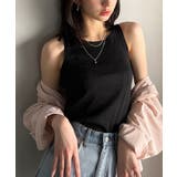 ブラック | 大人お洒落はさりげなくきらめくラメ◎ラメ入りアメスリテレコタンクトップ | Classical Elf