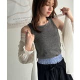 チャコール | 大人お洒落はさりげなくきらめくラメ◎ラメ入りアメスリテレコタンクトップ | Classical Elf