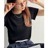 ブラック | さりげなく輝くラメが主役。ラメ入りショート丈Tシャツ(半袖) | Classical Elf