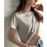 さりげなく輝くラメが主役。ラメ入りショート丈Tシャツ(半袖) | Classical Elf | 詳細画像28
