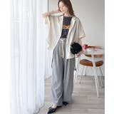 透ける、揺れる、魅せる。ヴィンテージライクシアー素材開襟シャツブラウス（半袖） | Classical Elf  | 詳細画像9 