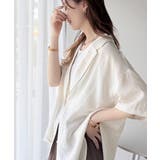 透ける、揺れる、魅せる。ヴィンテージライクシアー素材開襟シャツブラウス（半袖） | Classical Elf  | 詳細画像10 