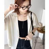 透ける、揺れる、魅せる。ヴィンテージライクシアー素材開襟シャツブラウス（半袖） | Classical Elf  | 詳細画像13 