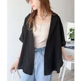 ブラック | 透ける、揺れる、魅せる。ヴィンテージライクシアー素材開襟シャツブラウス（半袖） | Classical Elf 