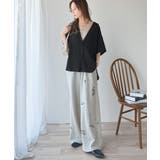 透ける、揺れる、魅せる。ヴィンテージライクシアー素材開襟シャツブラウス（半袖） | Classical Elf  | 詳細画像18 