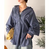 甘さ控えめの好バランス◎ウエストタック袖フリルビッグ長袖シャツ（無地 チェック柄… | Classical Elf  | 詳細画像33 