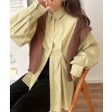 甘さ控えめの好バランス◎ウエストタック袖フリルビッグ長袖シャツ（無地 チェック柄… | Classical Elf  | 詳細画像42 