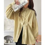 甘さ控えめの好バランス◎ウエストタック袖フリルビッグ長袖シャツ（無地 チェック柄… | Classical Elf  | 詳細画像43 