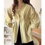 甘さ控えめの好バランス◎ウエストタック袖フリルビッグ長袖シャツ（無地 チェック柄… | Classical Elf  | 詳細画像46 