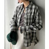 ブラックチェック | 立体感を纏う。シャーリングビスチェ風ロングカフスビッグシャツ(長袖) | Classical Elf